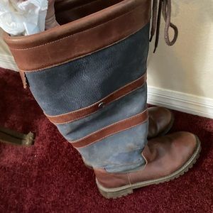 Navy Blue and Brown Tall boots
